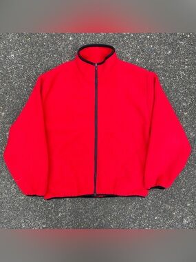 Vintage 90s Back Pack red fleece jacket size XL